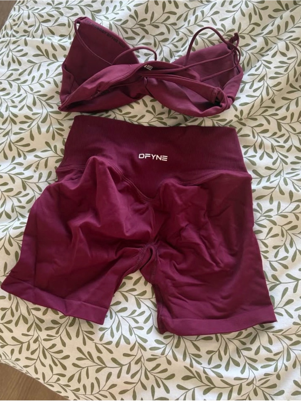 DFYNE Women's Athletic Bike Shorts - Burgundy
